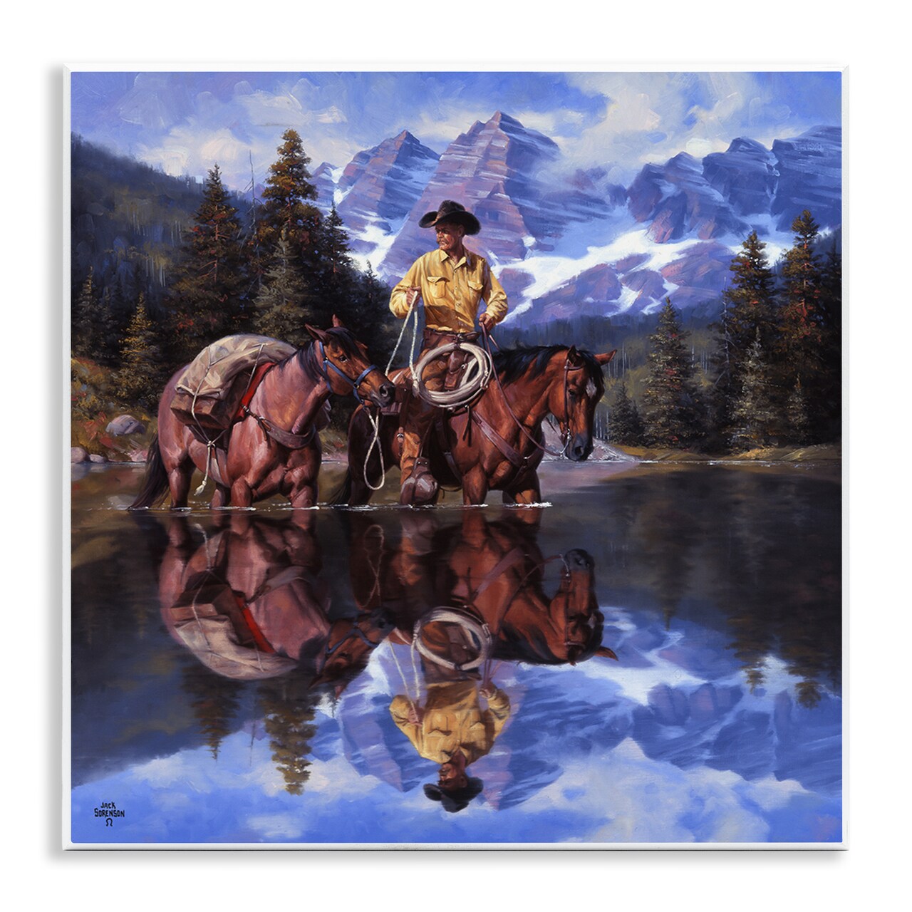 Stupell Industries Cowboy & Horses River Reflection Wall Plaque By Jack Sorenson